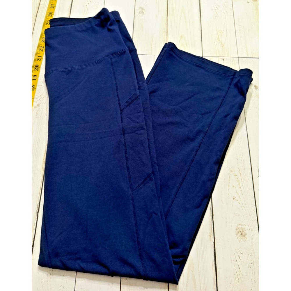 Sunday Athletic Leggings Straight Leg Womens Med Stretch Pull On Blue Pockets‎ - Picture 3 of 7